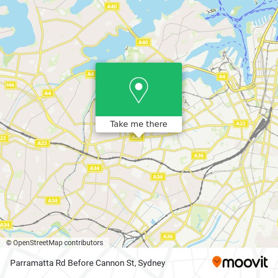 Parramatta Rd Before Cannon St map