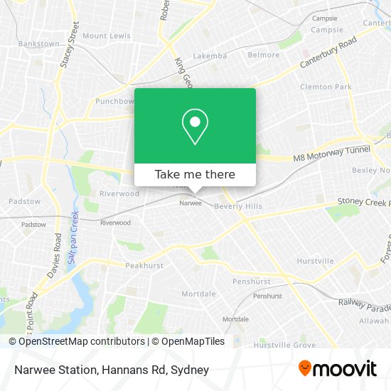 Narwee Station, Hannans Rd map