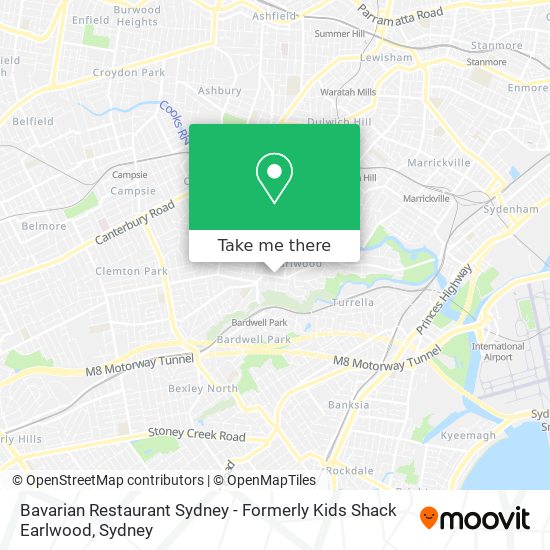 Bavarian Restaurant Sydney - Formerly Kids Shack Earlwood map