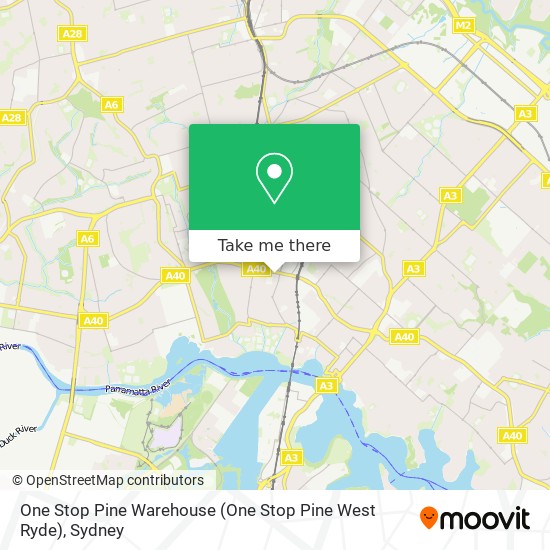 One Stop Pine Warehouse (One Stop Pine West Ryde) map