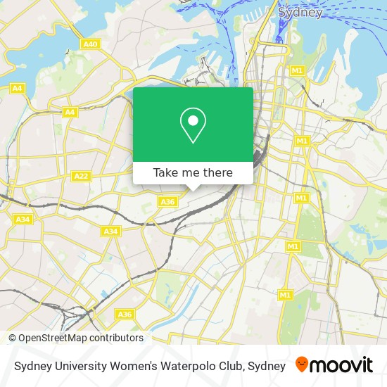 Sydney University Women's Waterpolo Club map