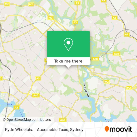 Ryde Wheelchair Accessible Taxis map