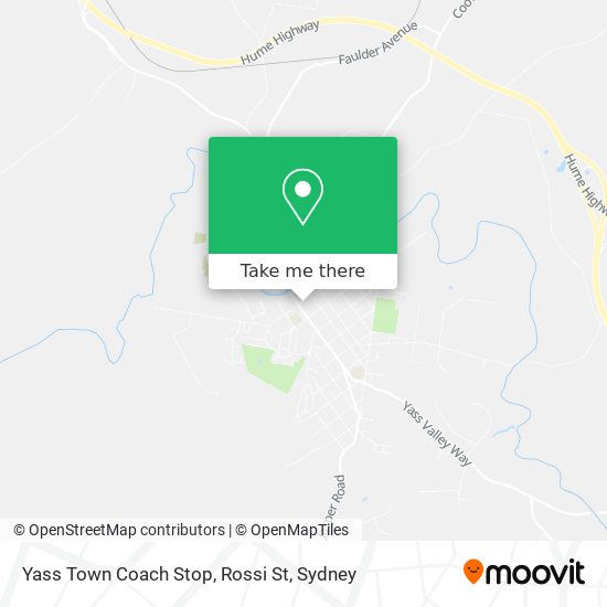 Mapa Yass Town Coach Stop, Rossi St