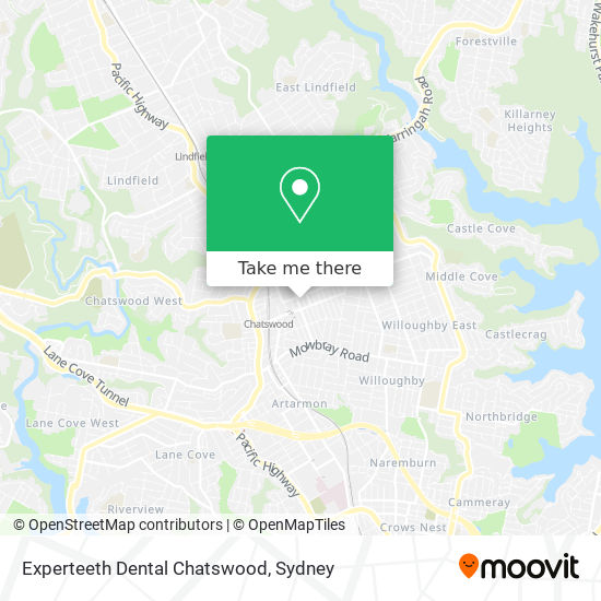 Mapa Experteeth Dental Chatswood