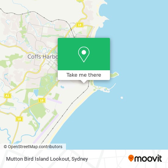 Mutton Bird Island Lookout map