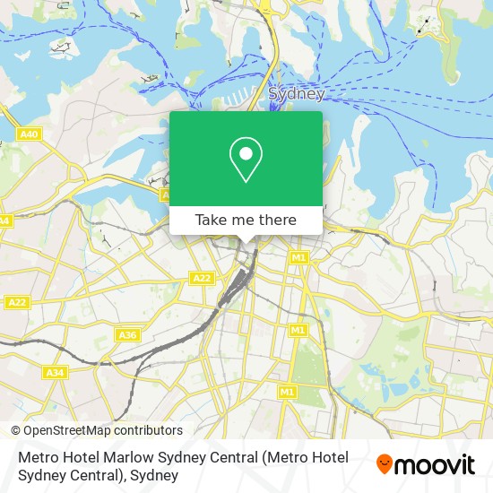 Mapa Metro Hotel Marlow Sydney Central
