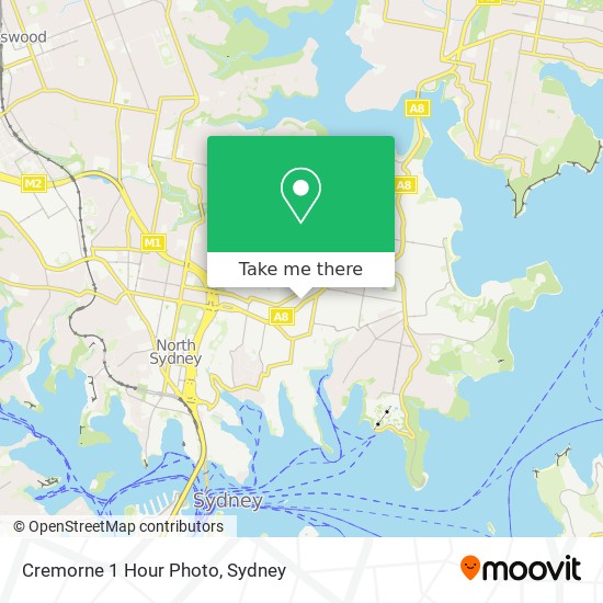 Mapa Cremorne 1 Hour Photo