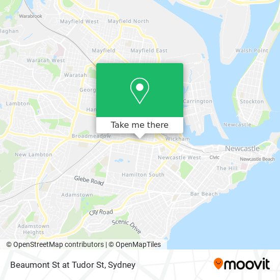 Beaumont St at Tudor St map