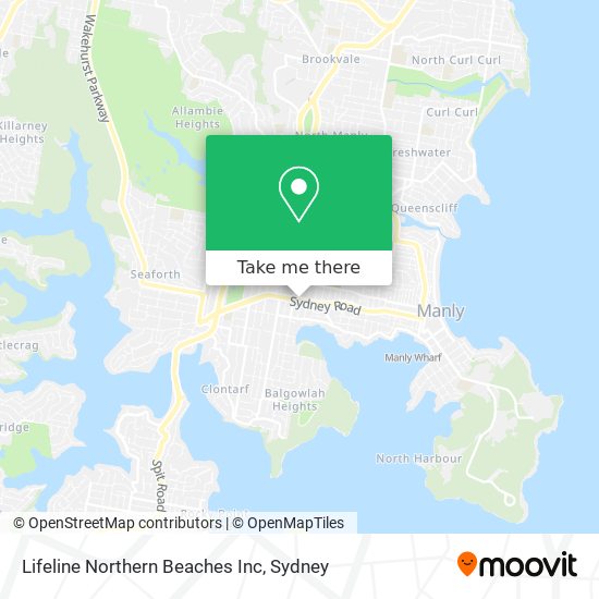 Mapa Lifeline Northern Beaches Inc