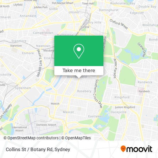 Mapa Collins St / Botany Rd