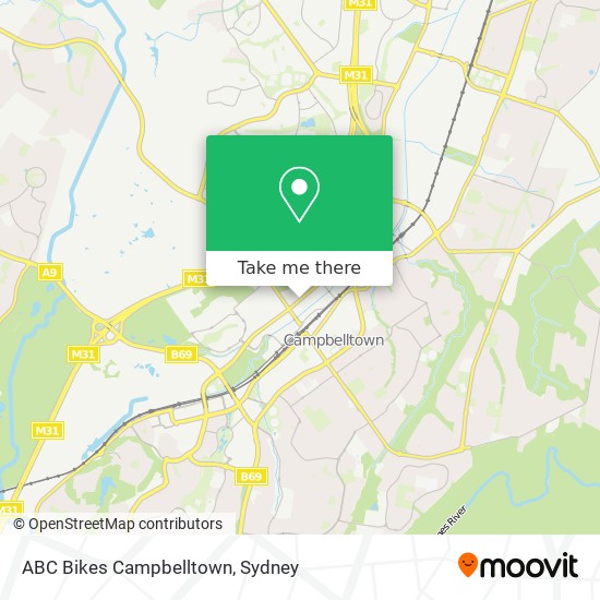 Mapa ABC Bikes Campbelltown