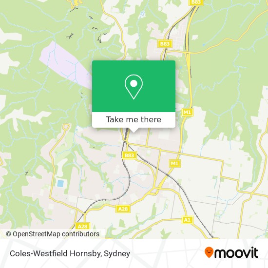 Coles-Westfield Hornsby map