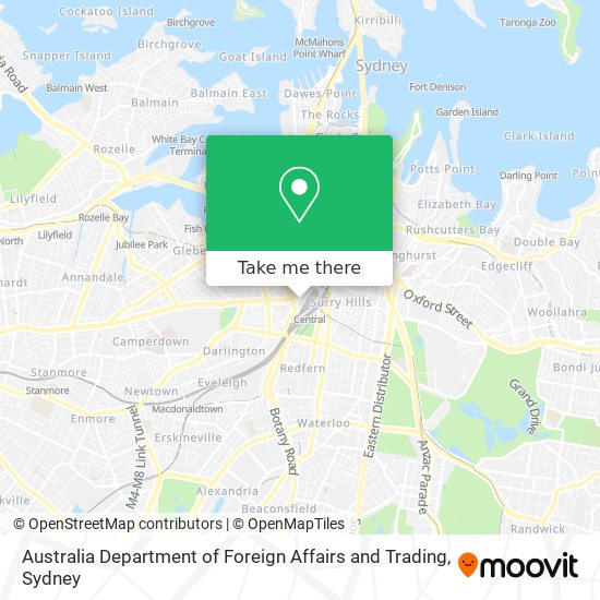 Australia Department of Foreign Affairs and Trading map