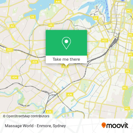 Massage World - Enmore map