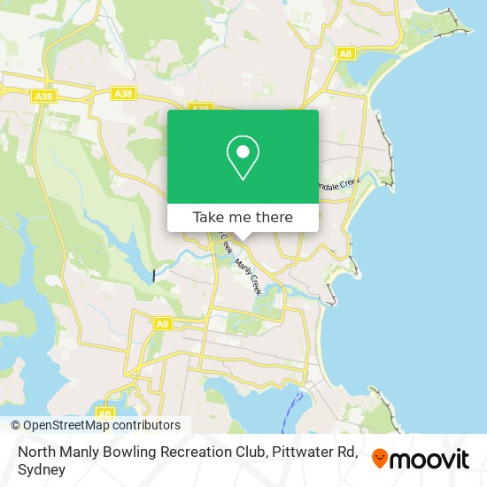 North Manly Bowling Recreation Club, Pittwater Rd map