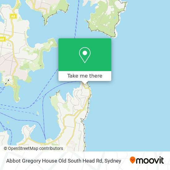 Mapa Abbot Gregory House Old South Head Rd