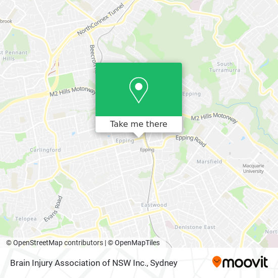 Brain Injury Association of NSW Inc. map