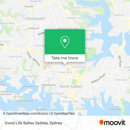 Mapa Good Life Suites Sydney