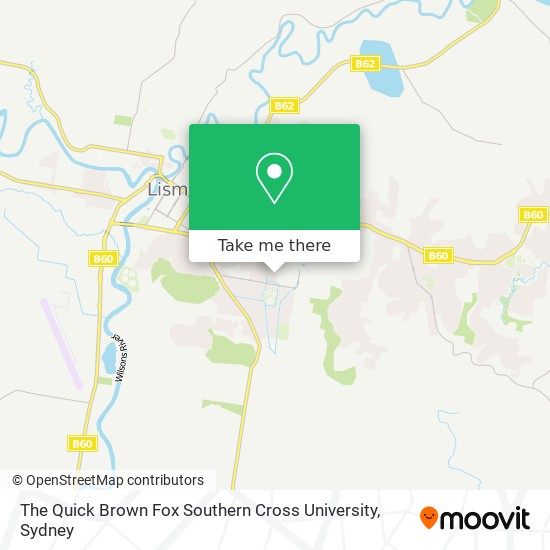 Mapa The Quick Brown Fox Southern Cross University