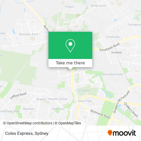 Coles Express map