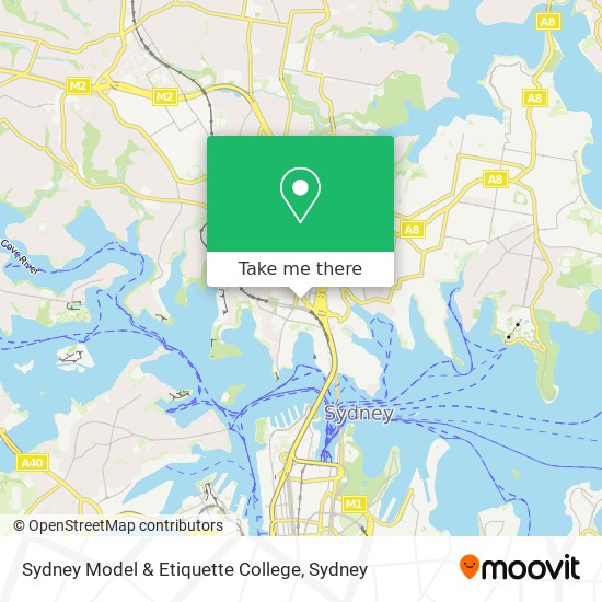 Sydney Model & Etiquette College map