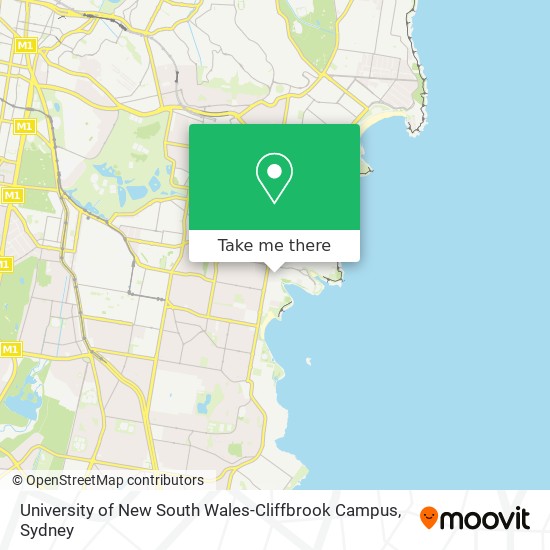 Mapa University of New South Wales-Cliffbrook Campus
