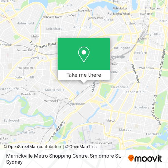 Mapa Marrickville Metro Shopping Centre, Smidmore St