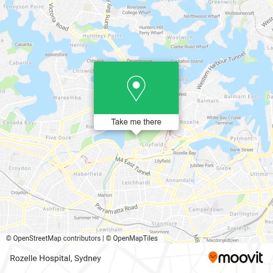 Mapa Rozelle Hospital