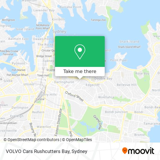 Mapa VOLVO Cars Rushcutters Bay