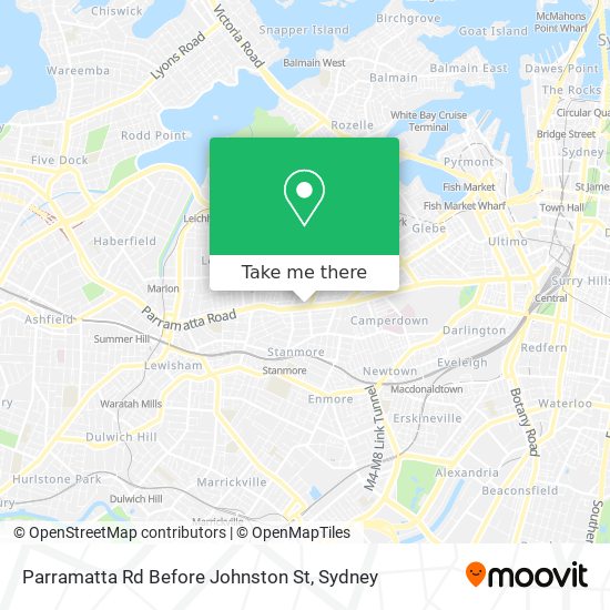 Parramatta Rd Before Johnston St map