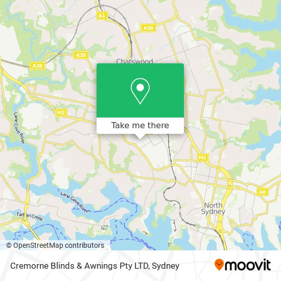 Cremorne Blinds & Awnings Pty LTD map