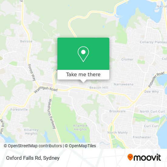 Oxford Falls Rd map