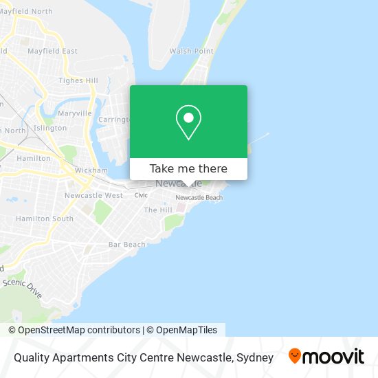 Quality Apartments City Centre Newcastle map