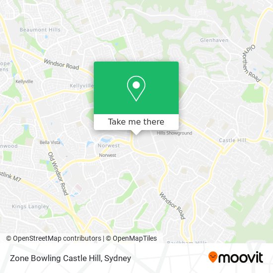 Zone Bowling Castle Hill map