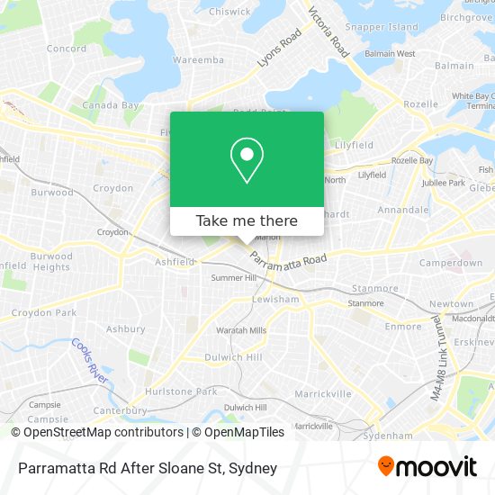 Parramatta Rd After Sloane St map