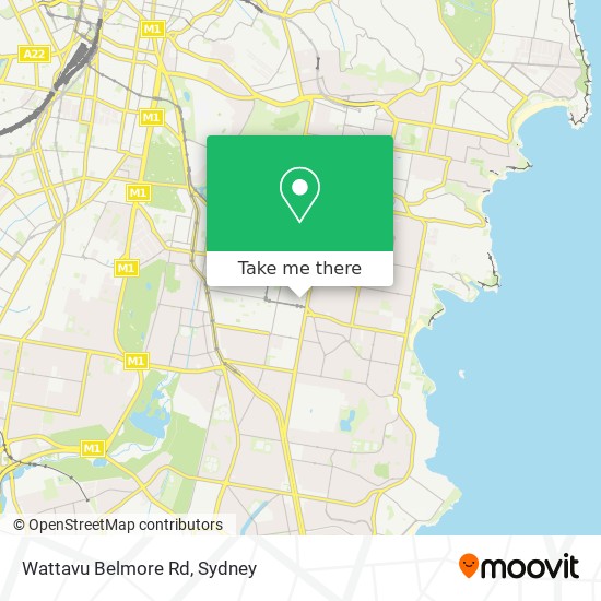 Mapa Wattavu Belmore Rd