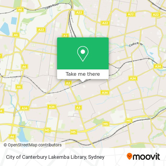Mapa City of Canterbury Lakemba Library