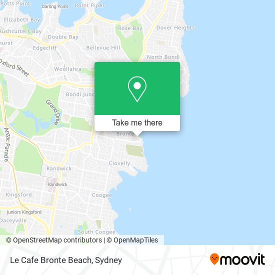 Mapa Le Cafe Bronte Beach