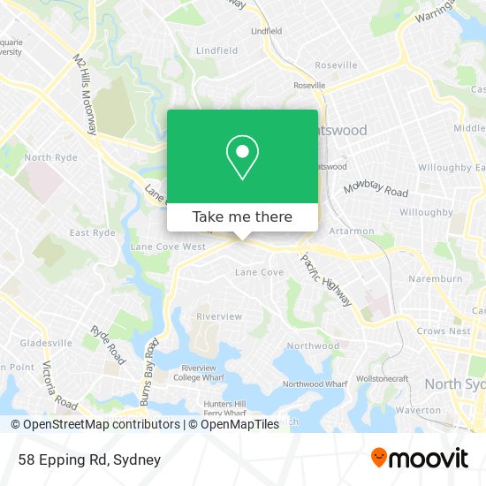 58 Epping Rd map