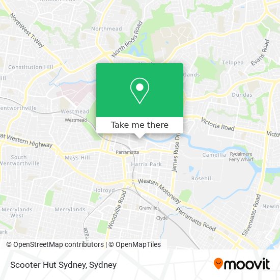 Mapa Scooter Hut Sydney