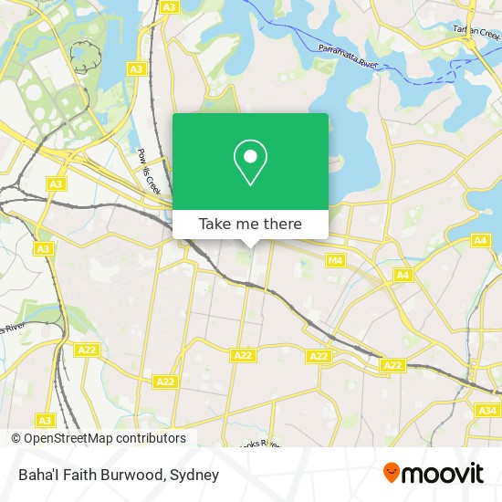 Baha'I Faith Burwood map