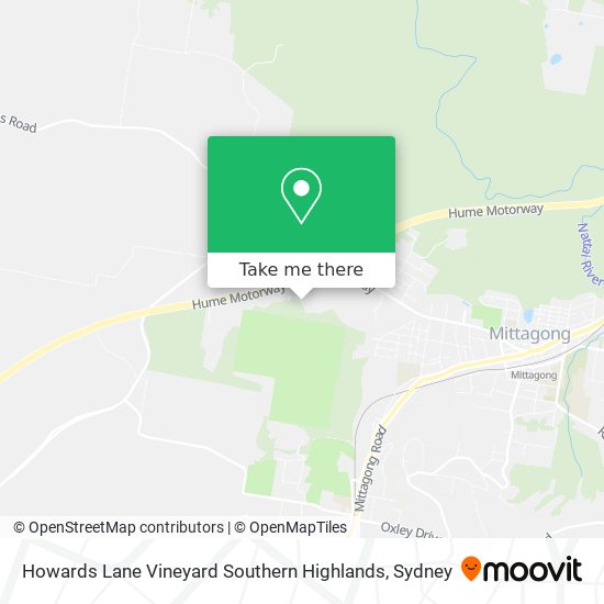 Mapa Howards Lane Vineyard Southern Highlands