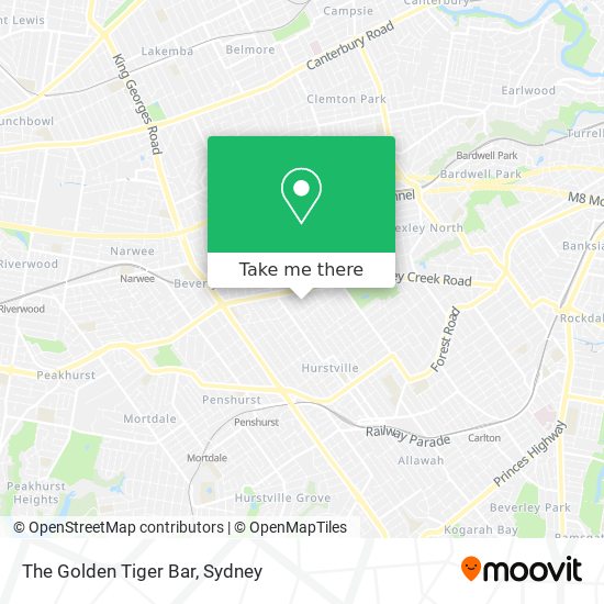 The Golden Tiger Bar map