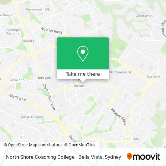 Mapa North Shore Coaching College - Bella Vista