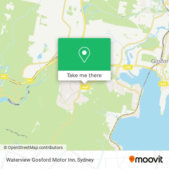 Mapa Waterview Gosford Motor Inn