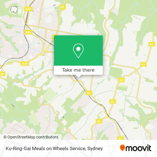 Ku-Ring-Gai Meals on Wheels Service map