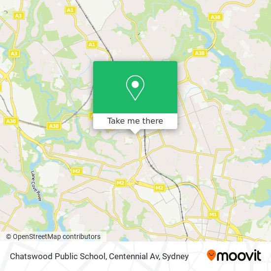 Mapa Chatswood Public School, Centennial Av