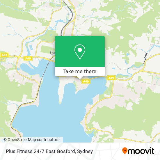 Plus Fitness 24/7 East Gosford map