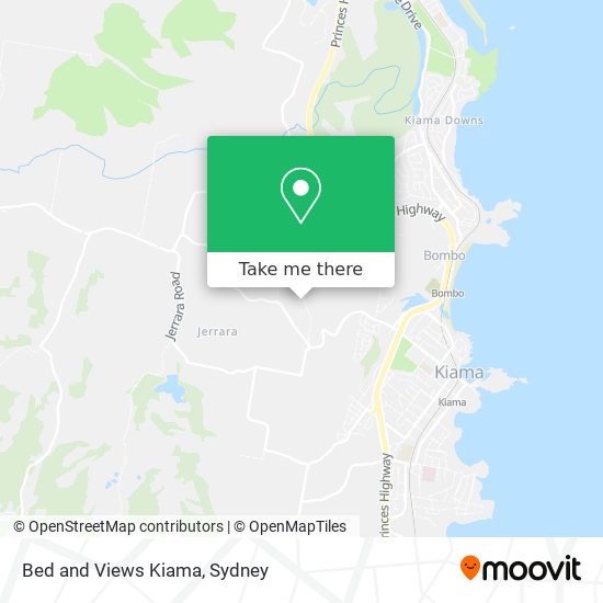 Bed and Views Kiama map