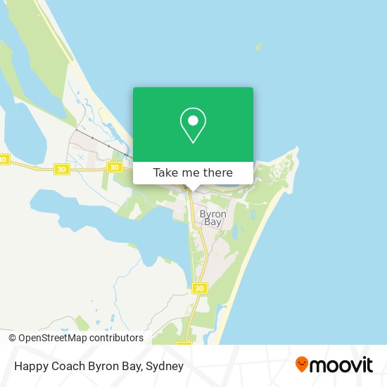 Happy Coach Byron Bay map